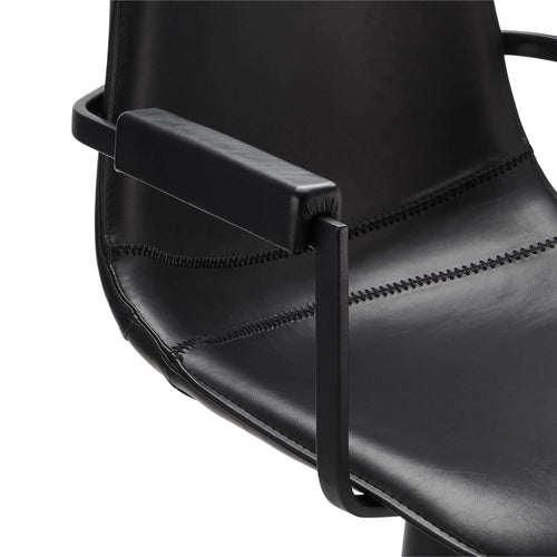 Furnhouse eetkamerstoelen armleuning Isabel - Zwart - Kunstleer - Set van 2