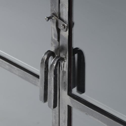Giga Meubel Vitrinekast Rift - Zwart Metaal - 2 Deuren - 90x40x190cm