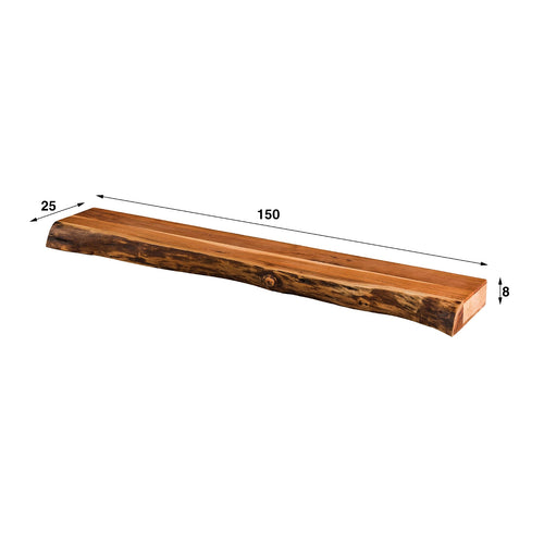 Giga Meubel Wandplank Tree - Naturel Acaciahout - 150x25x8cm