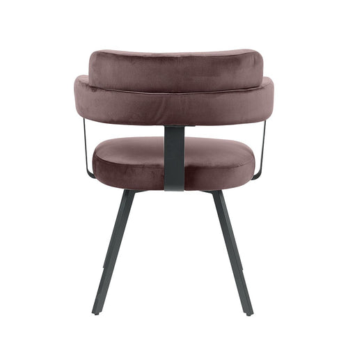 LABEL51 Eetkamerstoel Bardio - Taupe Velvet - Zithoogte 47cm - Set van 2