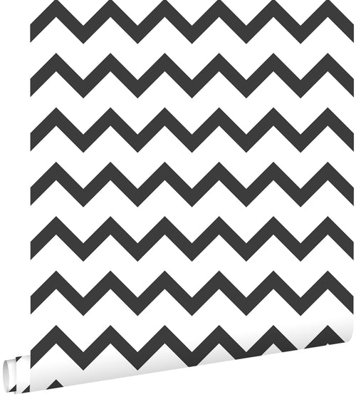 ESTAhome behang zigzag motief zwart wit - 53 cm x 10.05 m - 139115