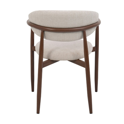 Giga Meubel Eetkamerstoel Alexia - Beige Stof Metaal - 59x57x77cm - Set van 2