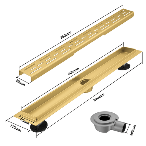 LOMAZOO douchegoot Cayma - goud - 80 cm