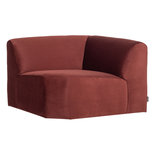 WOOOD hoekelement recht Mojo Base - Velvet - Kastanjebruin - 74x105x105