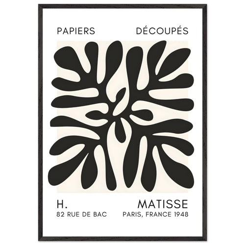 Artfulprints Poster met Lijst Matisse - Deep ocean black   - 70x100 cm - Zwart