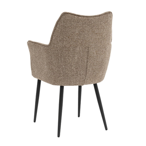 DÉJA Living Eetkamerstoel Zayn - Taupe/Zwart - Zithoogte 47cm - Set van 2 - vtwonen shop