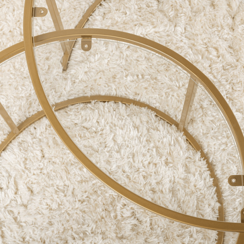 Calicosy - AURUM Set van 2 ronde salontafels - Goud - 80x80x43 cm