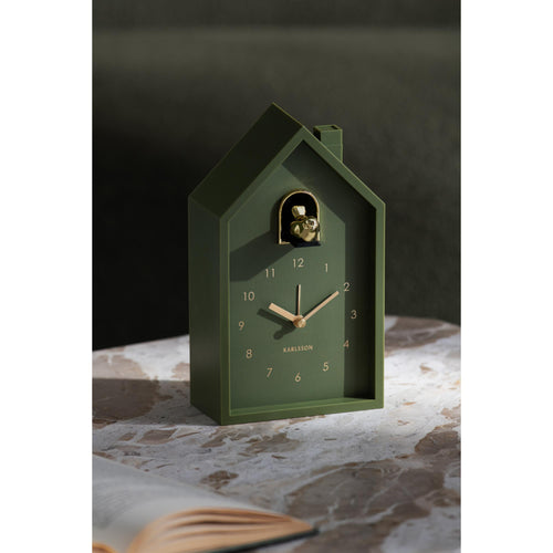 Karlsson wekker Modern Cuckoo Oro - groen - 15x11.5x20cm