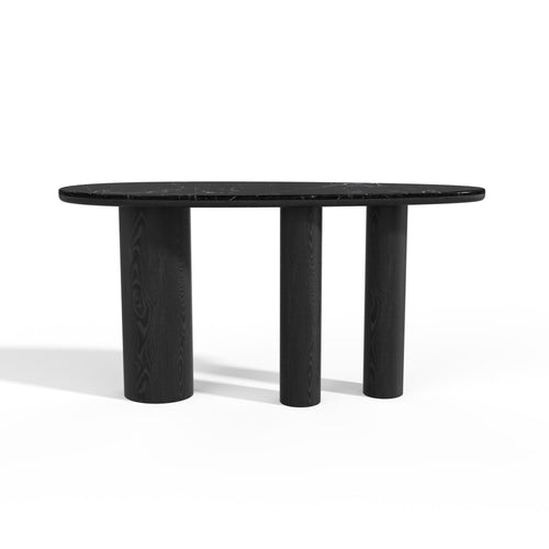 Premium Interiors - Console ARTE - multiplex en marmer zwart hout en zwart marmer 150cm