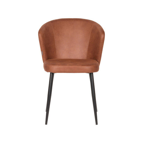 LABEL51 Eetkamerstoel Wave - Cognac - Zithoogte 50cm - Set van 2
