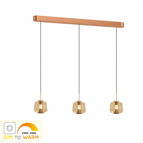 Freelight hanglamp Rosa - 3 lichts - 100  x 180   cm - rosé goud