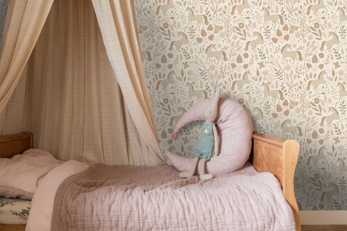 ESTAhome behang unicorns beige en terracotta roze - 53 cm x 10.05 m - 139806