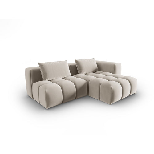 Cosmopolitan Design - Modulaire hoekbank rechts Verona 3-zits, flueel ecru - 145x205x70cm