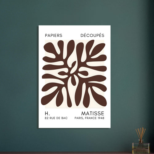 Artfulprints Poster Matisse - Deep ocean brown   - A4 21x29.7 cm - Bruin