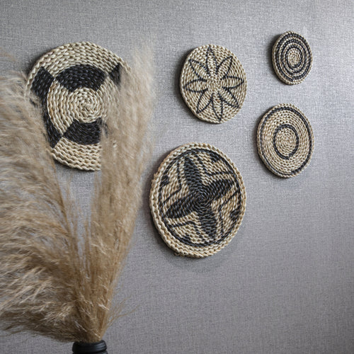Art for the Home Rotan Wand decoratie Set van 5: 2x 25cm / 2x 18,5cm / 1x 13cm - vtwonen shop
