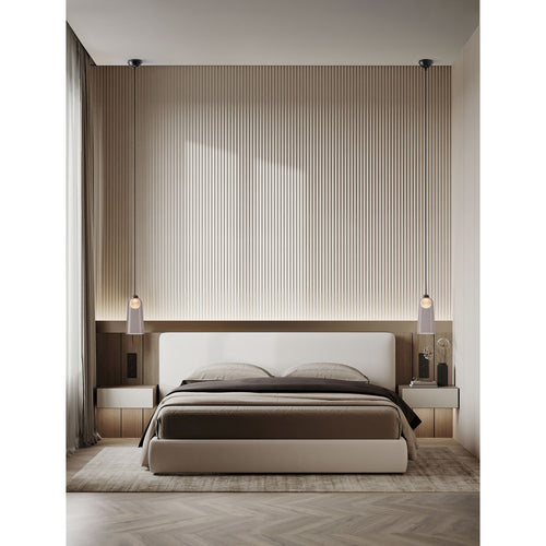 Nova Luce DIONE Slanke hanglamp voor aan het plafond, zandzwart, rookkleurige LED 5W 205lm 3000K