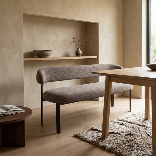DÉJA Living Eetkamerbank Alamo - Taupe/Brons - 200cm