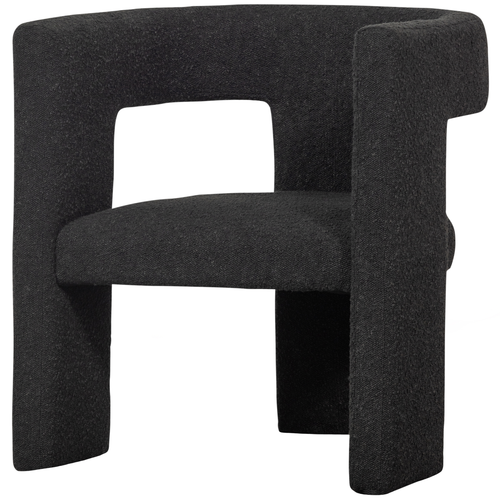 WOOOD fauteuil Tiwa - Bouclé - Donkergrijs - 70x64x64 - vtwonen shop