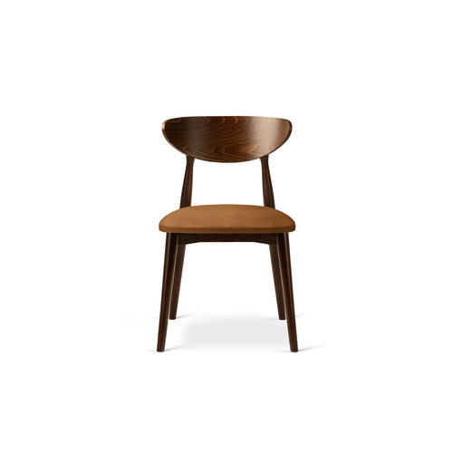 Set van 2 fluwelen stoelen Leon flueel kameel - 48x47.5x79cm