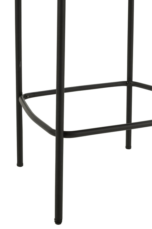 J-Line barstoel Bouclé - multiplex/polyester - grijs/zwart