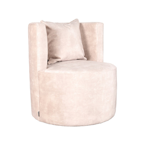 LABEL51 Fauteuil Evy - Naturel Velvet - 65x65x75cm - vtwonen shop