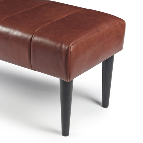 Furnhouse bankje Athea - Bruin - Leer - 50x92x48