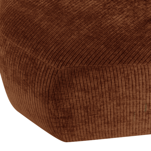 WOOOD hoekelement rond Mojo Base - Ribstof - Roestbruin - 74x110x110