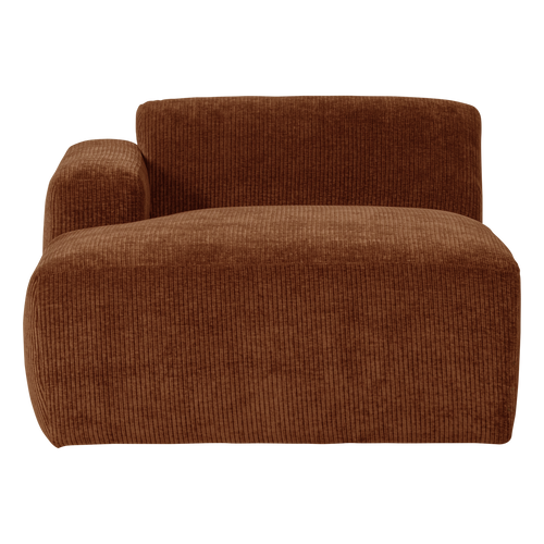 WOOOD chaise longue bank links Mojo Base - Rib - Roestbruin - 74x112x162