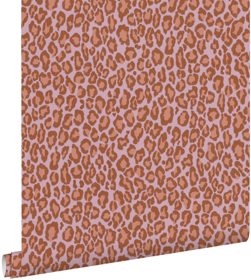 ESTAhome behang panterprint terracotta en lila paars - 53 cm x 10.05 m - 131402 - vtwonen shop