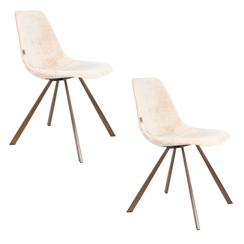 Dutchbone Franky Eetkamerstoelen Beige - Set van 2