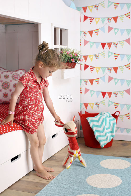 ESTAhome behang vlaggetjes multicolor - 53 cm x 10.05 m - 138717