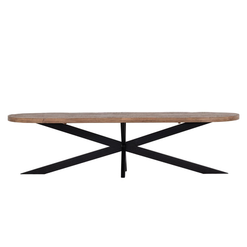 Giga Meubel Eettafel Barn - Naturel Mangohout Metaal - 300x100x78cm - vtwonen shop