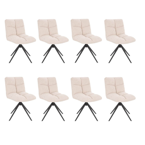 Home Deluxe Eetkamerstoel NODA Snoer Crème Aantal: 8 - vtwonen shop