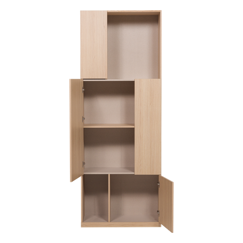 WOOOD opbergkast 80 cm Build - Eiken Fineer - Naturel - 215x80x41