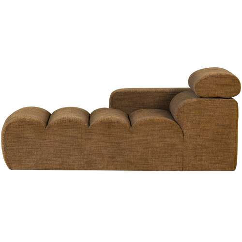 WOOOD chaise longue element arm links Novi - Polyester -Karamelbruin Melange - 86x109x173 - vtwonen shop
