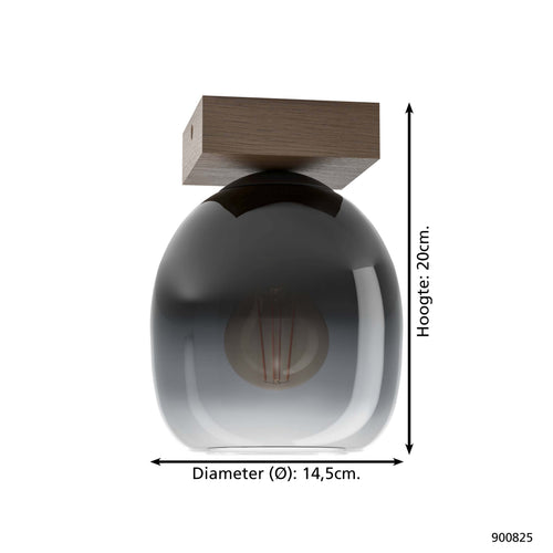 EGLO plafondlamp Filago - e27 - 14.5 cm - bruin