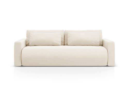 Cosmopolitan Design Slaapbank met opbergdoos Belfast 3-zits, flueel ivoor - 105x238x84cm