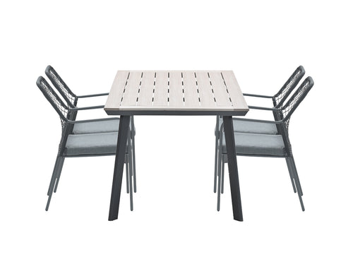 5-delige tuinset Dido tuinstoelen zwart - Vigo tafel - vtwonen shop