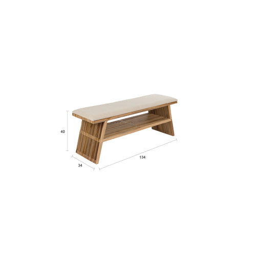 Housecraft Living Djia Bankje Teak Hout - Bruin - vtwonen shop