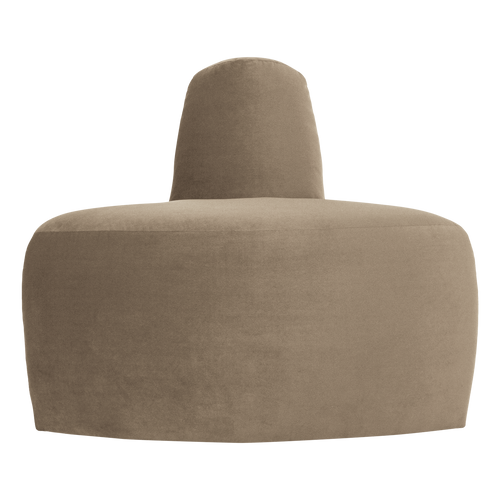 WOOOD eetbank hoek rond rugleuning Mojo Base - Velvet - Khaki - 83x76x76