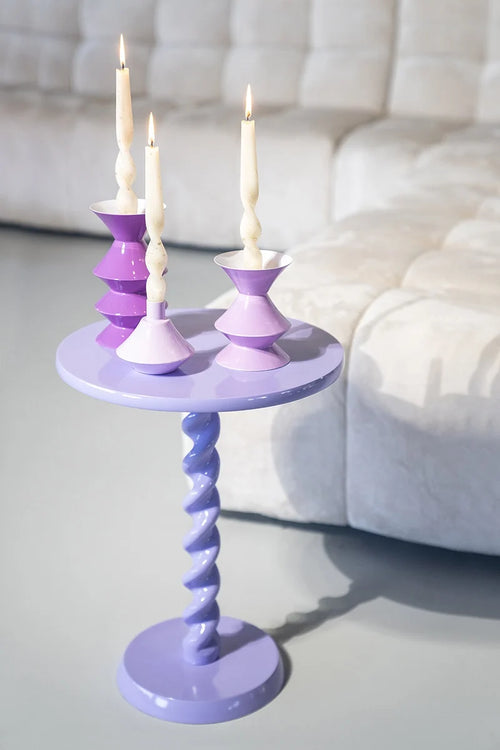 FurniLux Kaarsenhouder set Yack - lilac -  10x10x19 cm - vtwonen shop