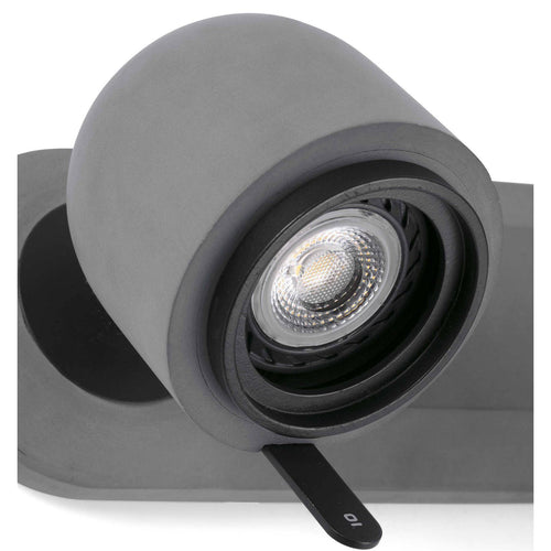 Faro Stone-2 - 2-lichts verstelbare wandspot voor binnen, grijs, GU10
