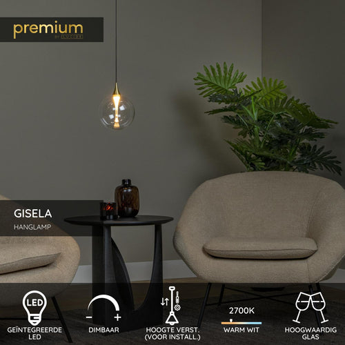 Lucide hanglamp GISELA - Geïntegreerde LED - Transparant