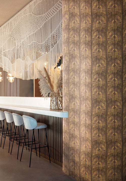 Masureel behang grafisch motief bruin - 53 cm x 10.05 m - 630836 - vtwonen shop