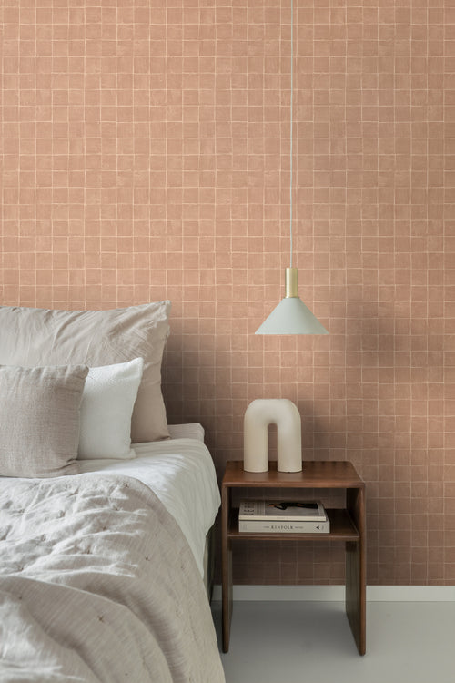 Origin Wallcoverings behang tegelmotief licht terracotta - 50 x 900 cm - 348048 - vtwonen shop