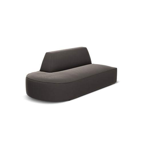 Cosmopolitan Design - Linker modulaire bank Siena 2-zits, flueel donkergrijs - 93x181x69cm