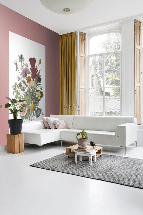 ESTAhome fotobehang boeket groen, roze, geel en paars - 186 x 279 cm - 158911 - vtwonen shop