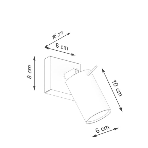 Sollux Lighting Wandlamp RING olijfgroen - 8x16x8cm