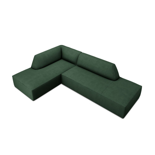 Cosmopolitan Design - Modulaire hoekbank links Siena 4-zits, structurele stof groente - 180x273x69cm