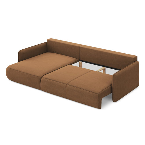 LaMiaSofa hoekbank links Palermo - textuurstof - terracotta - 240x148x86
